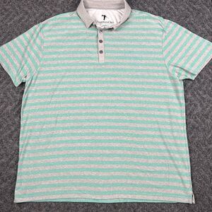 Anderson Ord Polo Shirt Men’s 2XL Gray Blue  Stripes Golf Performance